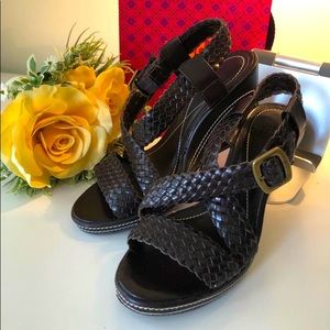 Audrey Brooke Leather Wedge Sandal